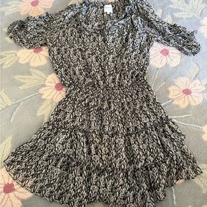 Misa Los Angeles Black and White Mini Dress